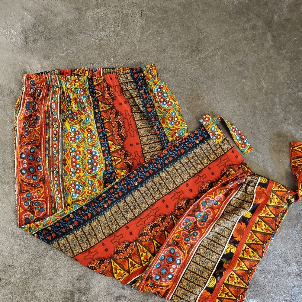 L Multiprint Split Hem Pants